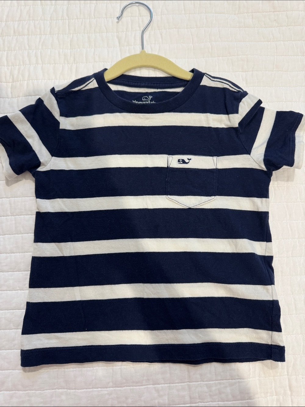 Vineyard Vines Navy & White Striped Pocket Tee